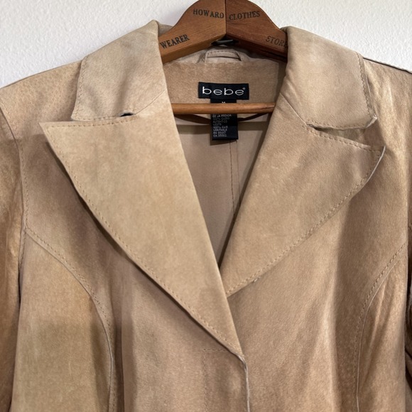 Bebe Braided Fringe Jacket Womens Medium Genuine Leather Snap Western Cowgirl - Picture 4 of 15